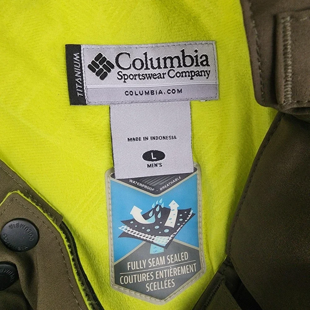 Columbia Snow Pants Mens Large 36x31 Brown Titanium Omni-Tech Waterproof Ski